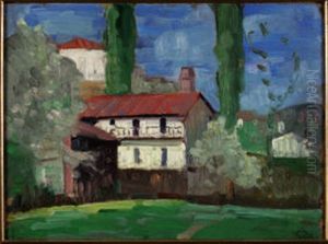 Paese And Paesaggio (al Retro) (2 Works) by Camillo Rho