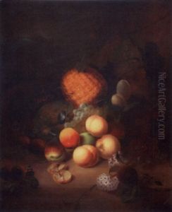 Still Life With Fruit And Insects by Joseph Rhodes