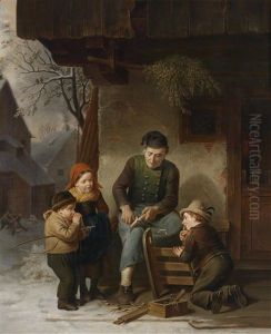 Der Schlittenschnitzer (painted By W. Geisler)
