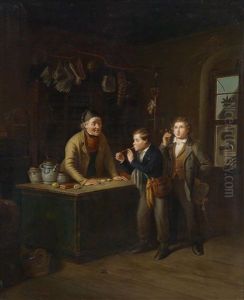 Die Erste Zigarre (painted By W. Geisler) by Hanno Rhomberg