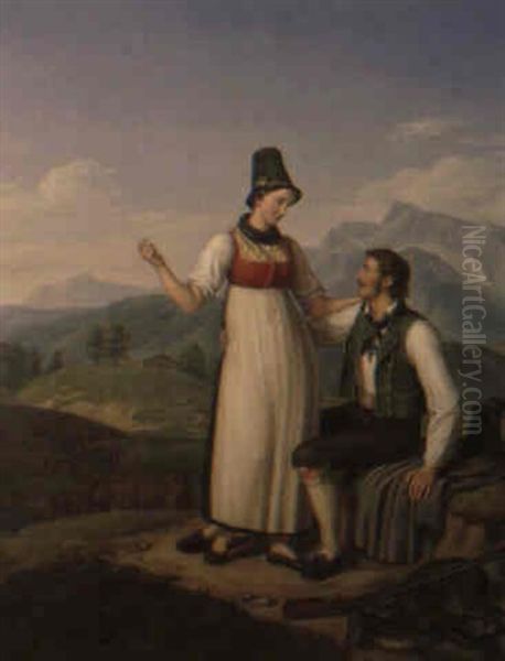 Gemsenjager Und Sennerin - view 1