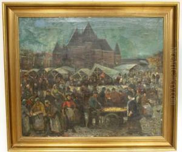 Drukke Marktdag Bij De Waag Op De Nieuwmarkt Te Amsterdam - view 1