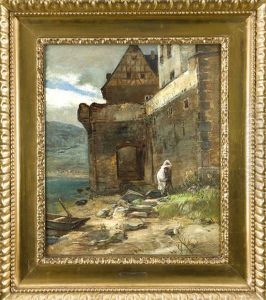 Ausgang An Der Wasserseite Von Schloss Gondorf An Der Mosel Mit Frauenraub