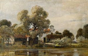 Hollandisches Kanalufer Von Zwolle Hollandisches Kanalufer Von Zwolle