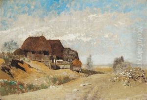 Landschaft Mit Retgedeckten Bauernhausern Landschaft Mit Retgedeckten Bauernhausern