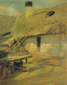 Thatched Roof Cottage by Rudolf Ribarz
