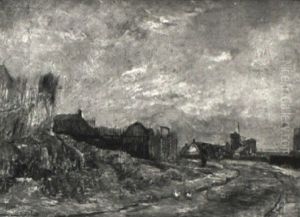 Bygata Med Hus, G,ss Och Figurer by Rudolf Ribarz
