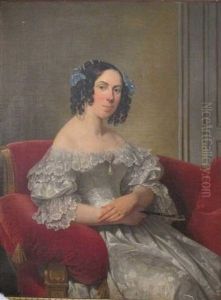 Portrait De Dame Dans Un Fauteuil Rouge