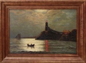 Lighthouse Viewed From The Sea by Richard Dey de Ribcowsky