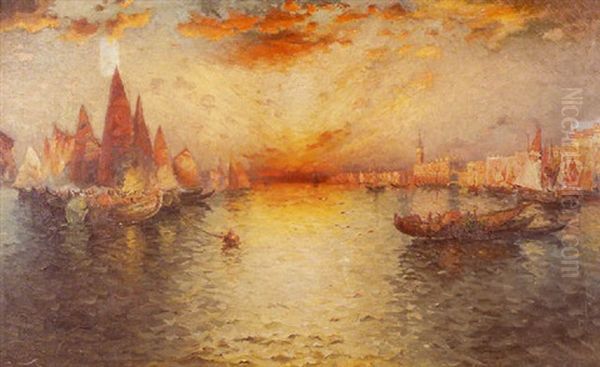 A Venetian Harbor Landscape - view 1