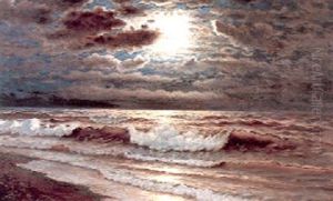 Moon Glowing Over The Surf