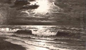 Moonlit Seascape by Richard Dey de Ribcowsky