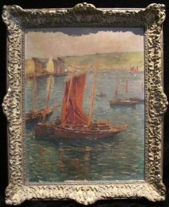 Barque De Peche A La Voile Rouge