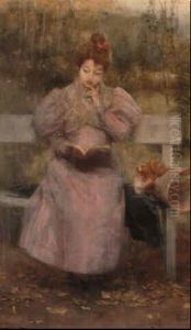 Reading In The Garden by Roman Ribera Cirera