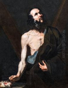 Saint Andrew, Half Length by Jusepe de Ribera