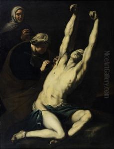 Saint Sebastian Tended By Saint Irene by Jusepe de Ribera
