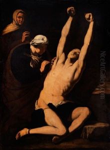 Die Wundpflege Des Heiligen Sebastian Durch Die Heilige Irene (tradierter Titel: San Sebastiano Curato Da Sant'irene) by Jusepe de Ribera