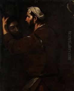 Bartiger Mann Mit Dem Haupt Des Johannes by Jusepe de Ribera
