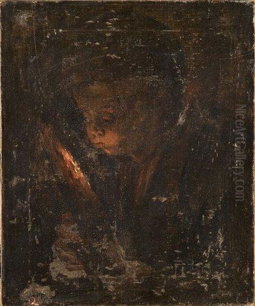 Enfant Soufflant Sur Des Braises - view 1