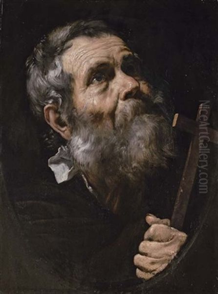 A Saint Holding A Cross - view 1