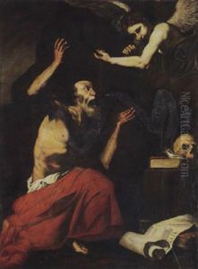 Der Heilige Hieronymus Und Der Engel Des Jungsten Gerichts by Jusepe de Ribera