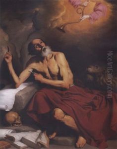 Saint Jerome In The Wilderness Hearing The Trumpet Of The Last Judgment by Jusepe de Ribera