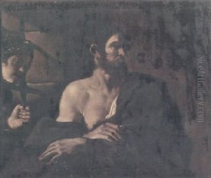 Saint John The Baptist In Prison With Salome Looking On by Jusepe de Ribera