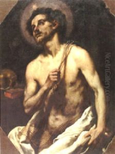 The Flagellation Of A Male Saint (st. Ambrose?) by Jusepe de Ribera