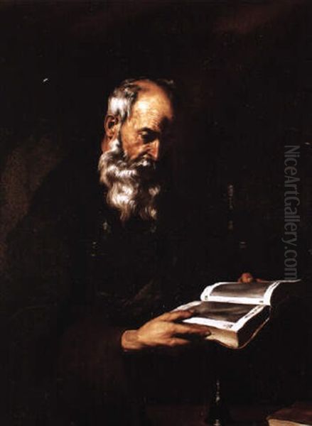 A Bearded Saint Reading A Book - view 1