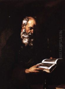 A Bearded Saint Reading A Book