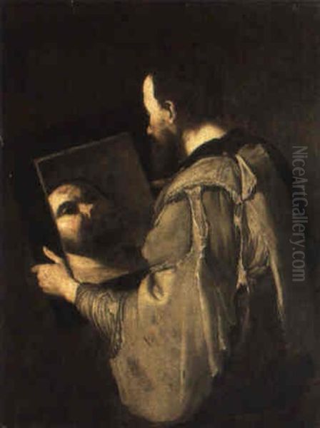 A Philosopher Looking At His Reflection In A Mirror - view 1