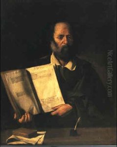 Den Graeske Filosof Platon Med En Bog, Foroven Inskription: Divinus Plato
