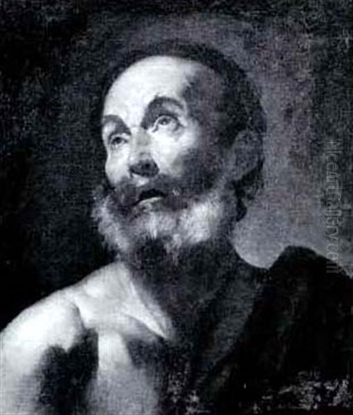 Bearded Male Figure Gazing Upward - view 1