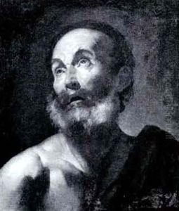 Bearded Male Figure Gazing Upward