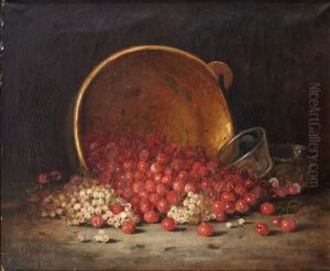 Cerises, Groseilles Et Bassine En Cuivre
