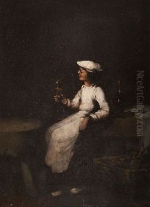 Le Jeune Marmiton Degustant Des Huitres by Germain Theodure Clement Ribot