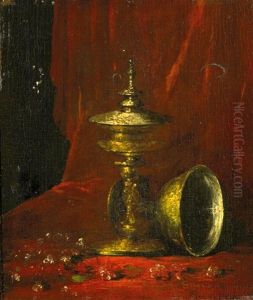 Stillleben Mit Zwei Kelchen by Germain Theodure Clement Ribot
