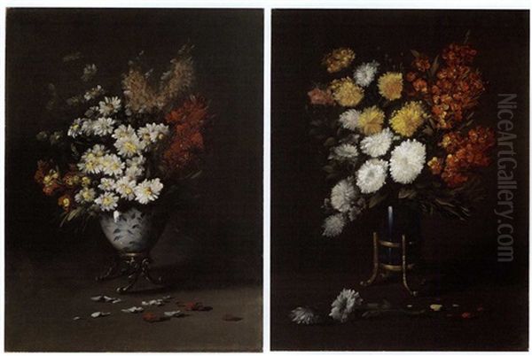 Still Lifes With Assorted Flowers (pair) - view 1