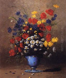 Vase Of Flowers by Germain Theodure Clement Ribot