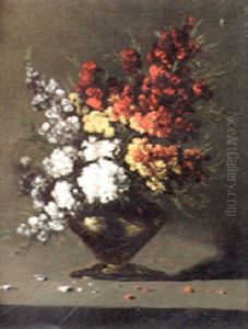 Vase De Fleurs by Germain Theodure Clement Ribot