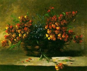 Panier De Giroflees by Germain Theodure Clement Ribot