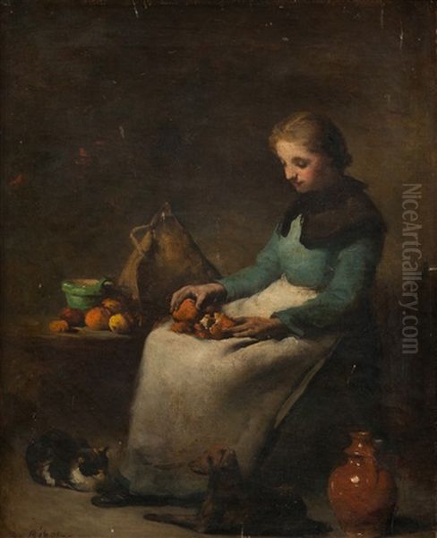 Girl With Oranges - view 1