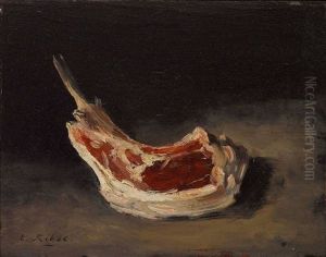 Stillleben Mit Rippchen by Theodule Augustine Ribot