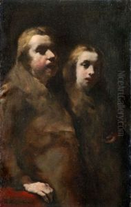 Zwei Singende Madchen by Theodule Augustine Ribot