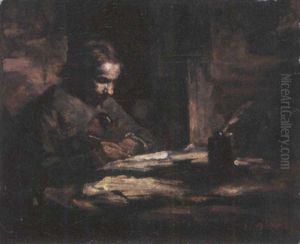 Portrait D'un Ecrivain by Theodule Augustine Ribot