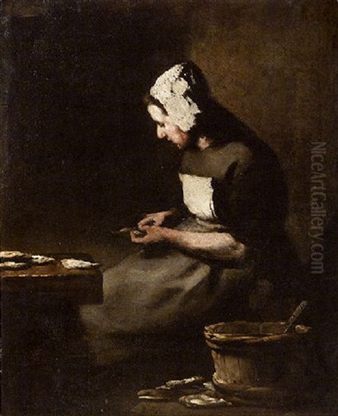 L'ecaillere (woman Shucking Oysters) - view 1