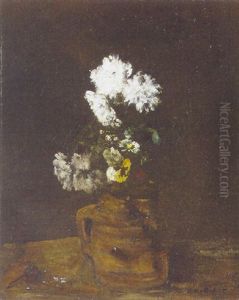 Vase De Fleurs by Theodule Augustine Ribot