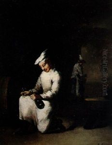 Drinking A Glass Of Wine In The Cellar