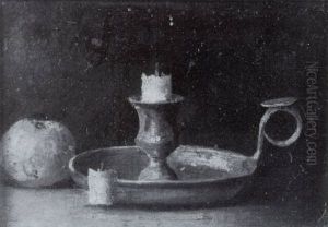 Nature Morte Au Bougeoir by Theodule Augustine Ribot