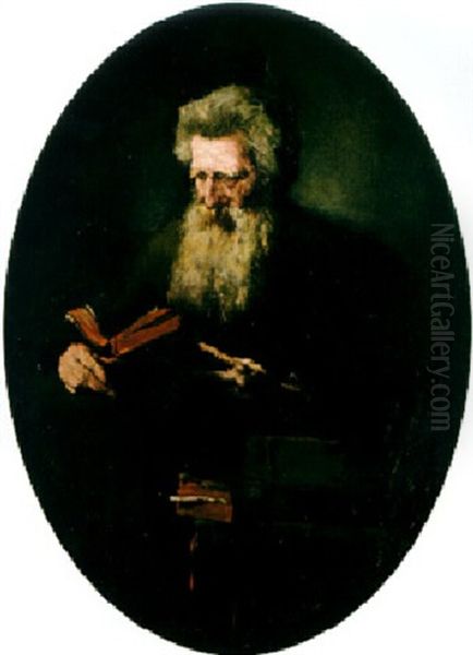 Old Man Reading - view 1